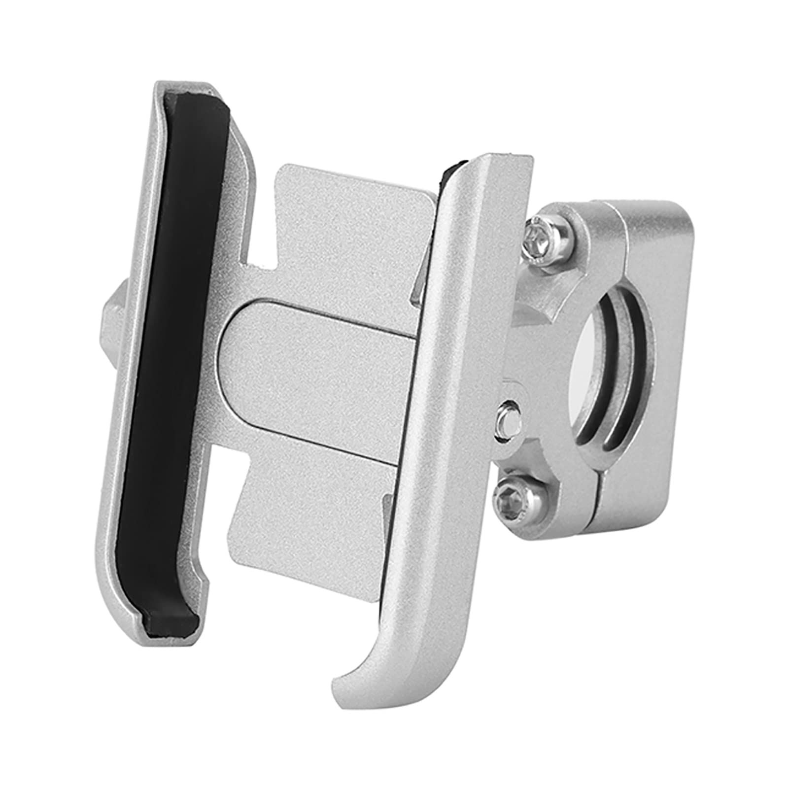 Universal Motorcycle Phone Holder - Aluminum Alloy Handlebar Mount Bracket for 4-6.5 Inch Smartphones (Silver) | Anti-Fall Design for Electric Bikes, Scooters & Motorcycles | Perfect for GPS Navigation & Commuting