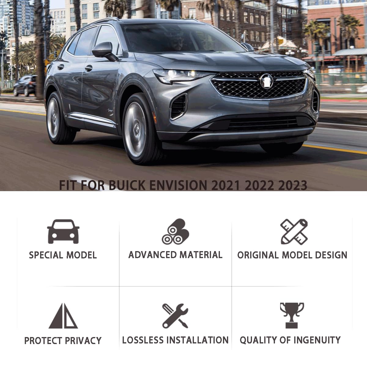 Retractable Cargo Cover for Buick Envision 2021-2024 - Universal Trunk Security Shade Protector, Durable Rear Storage Accessories | Perfect for Road Trips, Grocery Hauling & Vehicle Organization