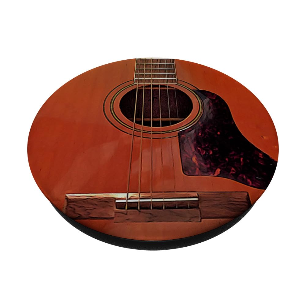 Premium Acoustic Guitar PopSockets PopGrip with Comfortable Fret Neck Design - Perfect Gift for Musicians & Guitar Lovers - Great for Phone, Tablet & Instrument Cases