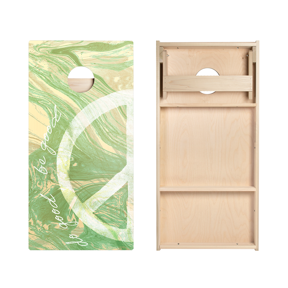 Premium Peace Star Cornhole Boards Set - American Flag Design for Outdoor Games, Backyard Parties & Tailgating