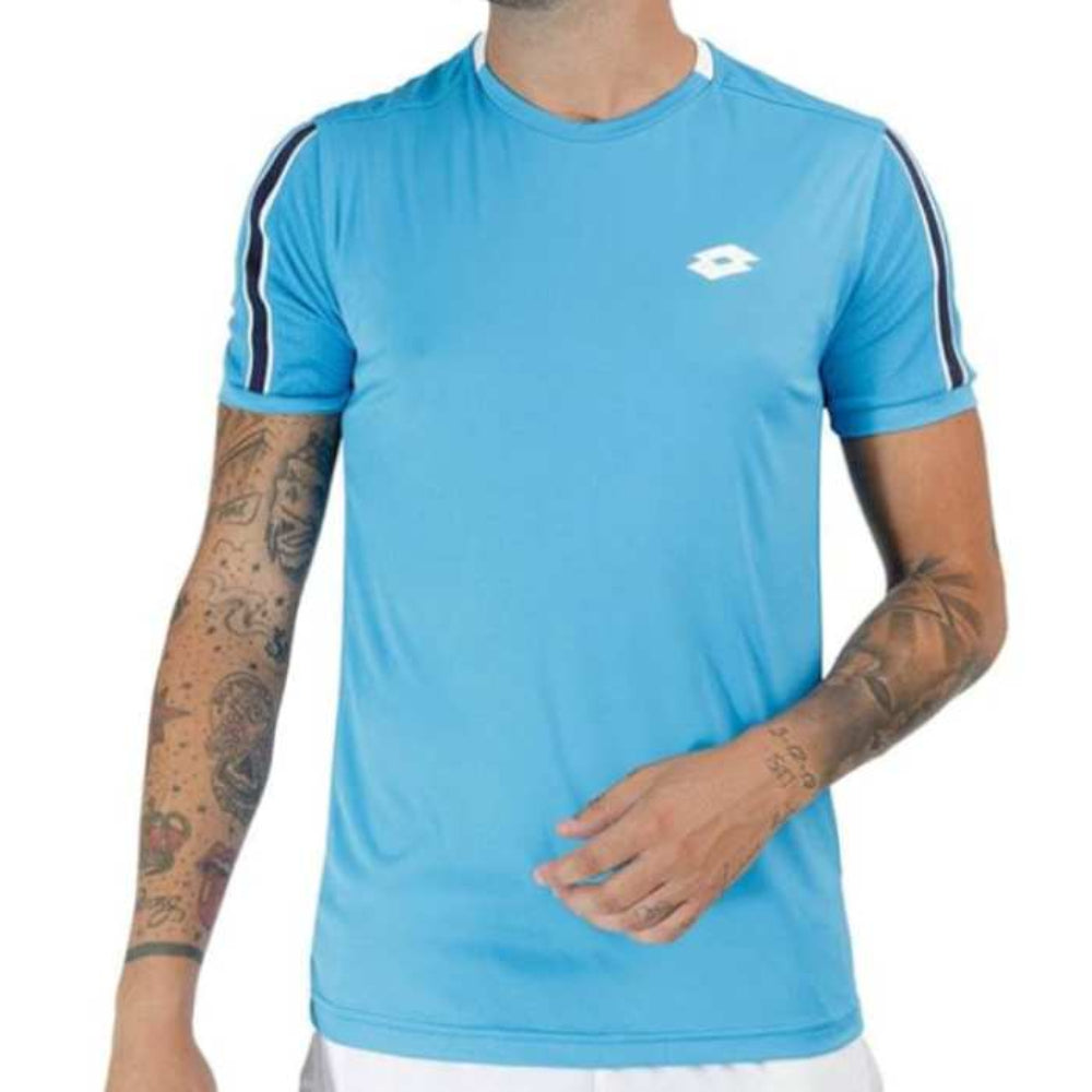 Lotto Men's Squadra II Top - Breathable Athletic Shirt for Running & Training (Blue) - Perfect for Gym, Jogging & Outdoor Sports