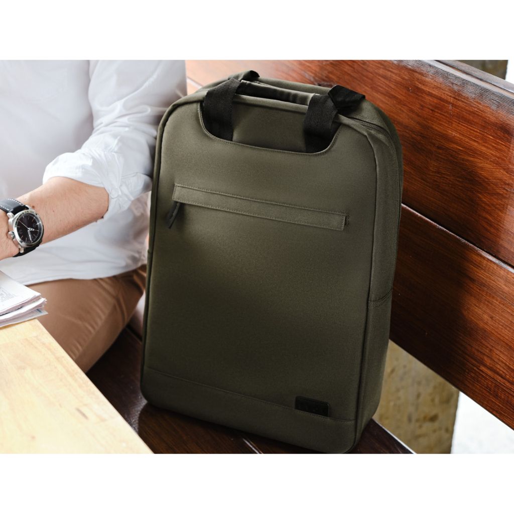 Evol 15.6 Inch Recycled Business Laptop Backpack - Olive Green | Durable & Eco-Friendly Work Bag for Office, Travel & Commuting