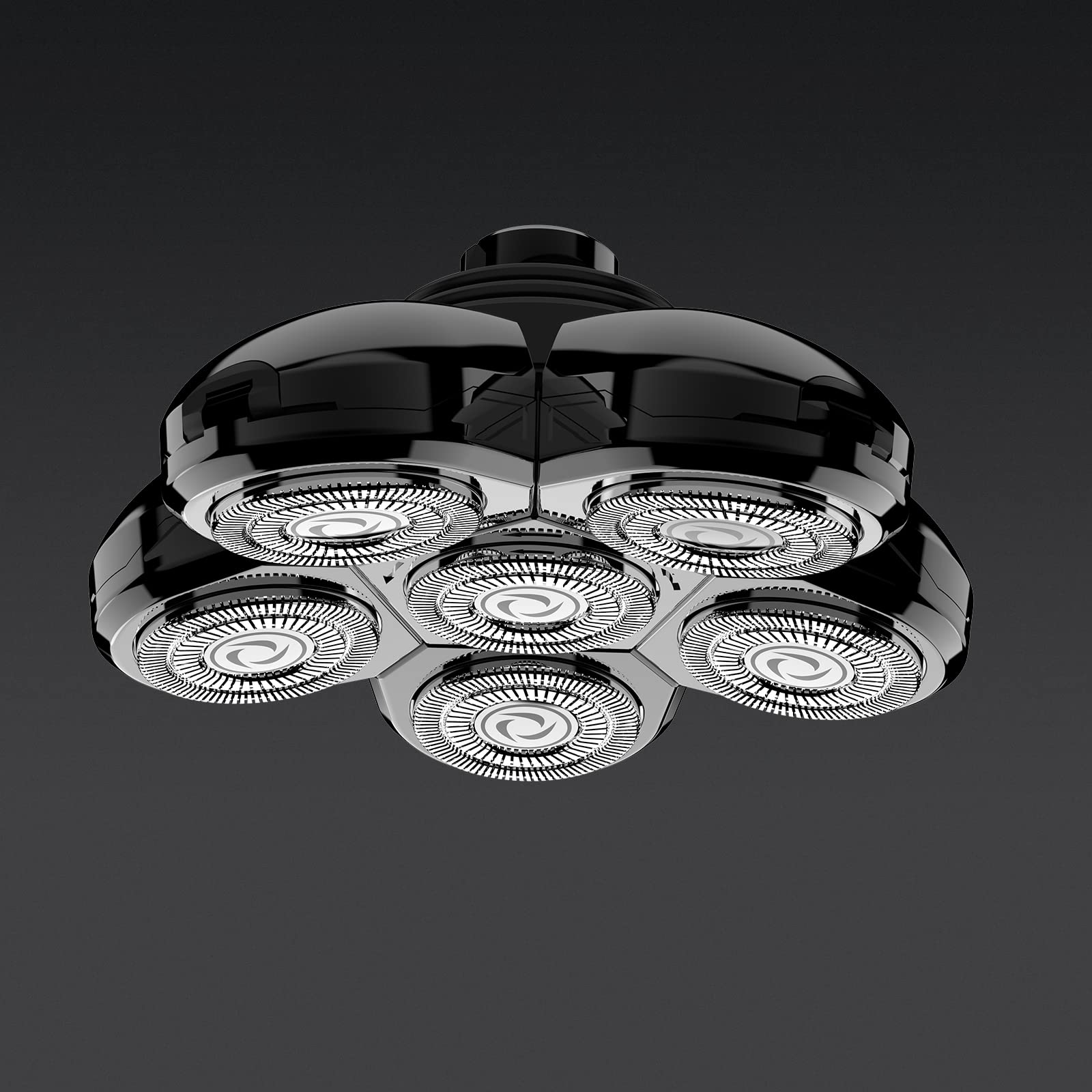 6 Heads Electric Shaver Replacement Blades - Universal Beard Trimmer Cutter with Floating Washable Design for Easy Installation (Black) - Perfect for Men's Grooming, Travel & Daily Shaving Needs