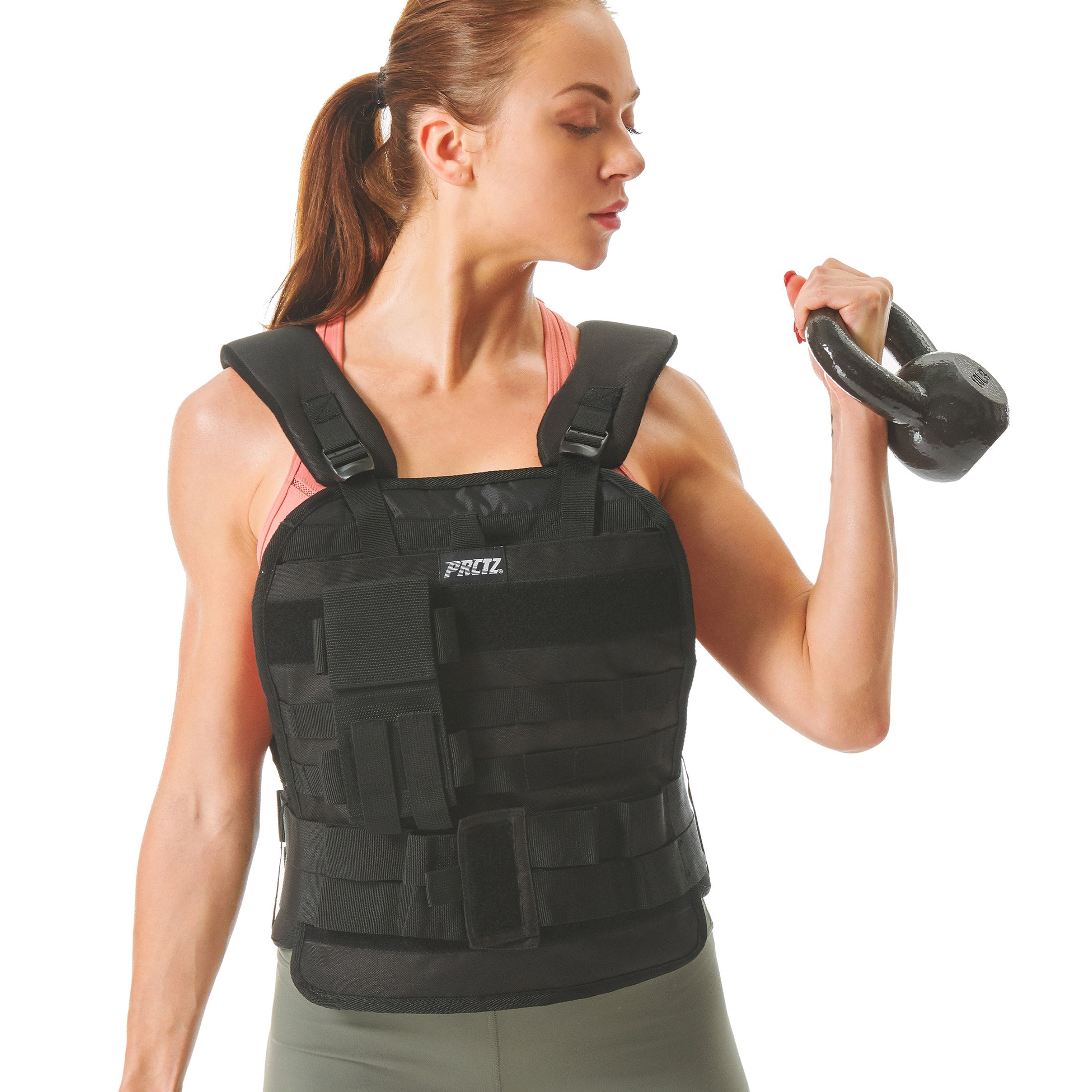 PRCTZ Adjustable Weighted Vest for Men & Women - 4-60 lbs Adjustable Weight - Strength Training, Running, Hiking & Fitness Workouts - Perfect for Home Gym, CrossFit & Outdoor Activities