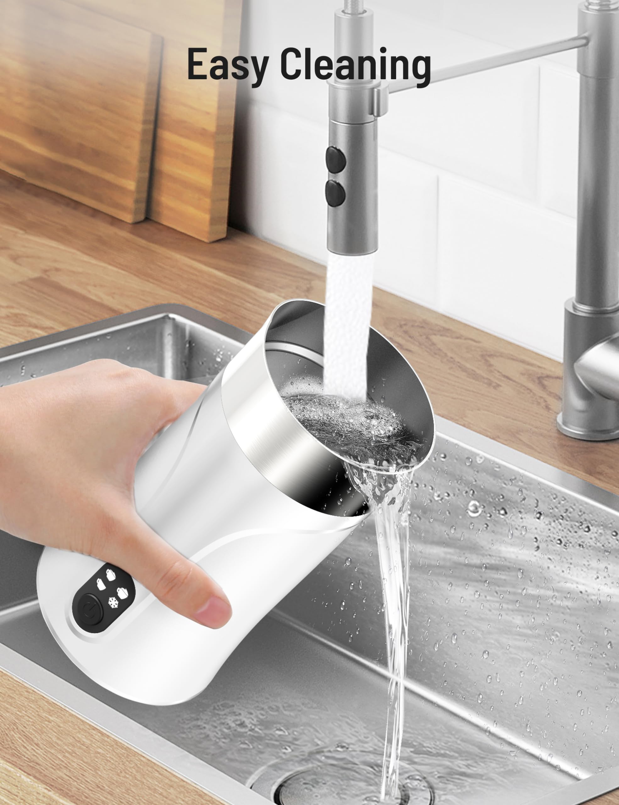 KLEAH 4-in-1 Electric Milk Frother and Steamer - Hot & Cold Milk Frother with Auto Shut-Off, Non-Slip Design for Latte, Cappuccino, Macchiato - Easy Clean White Milk Frother for Coffee Lovers & Home Baristas