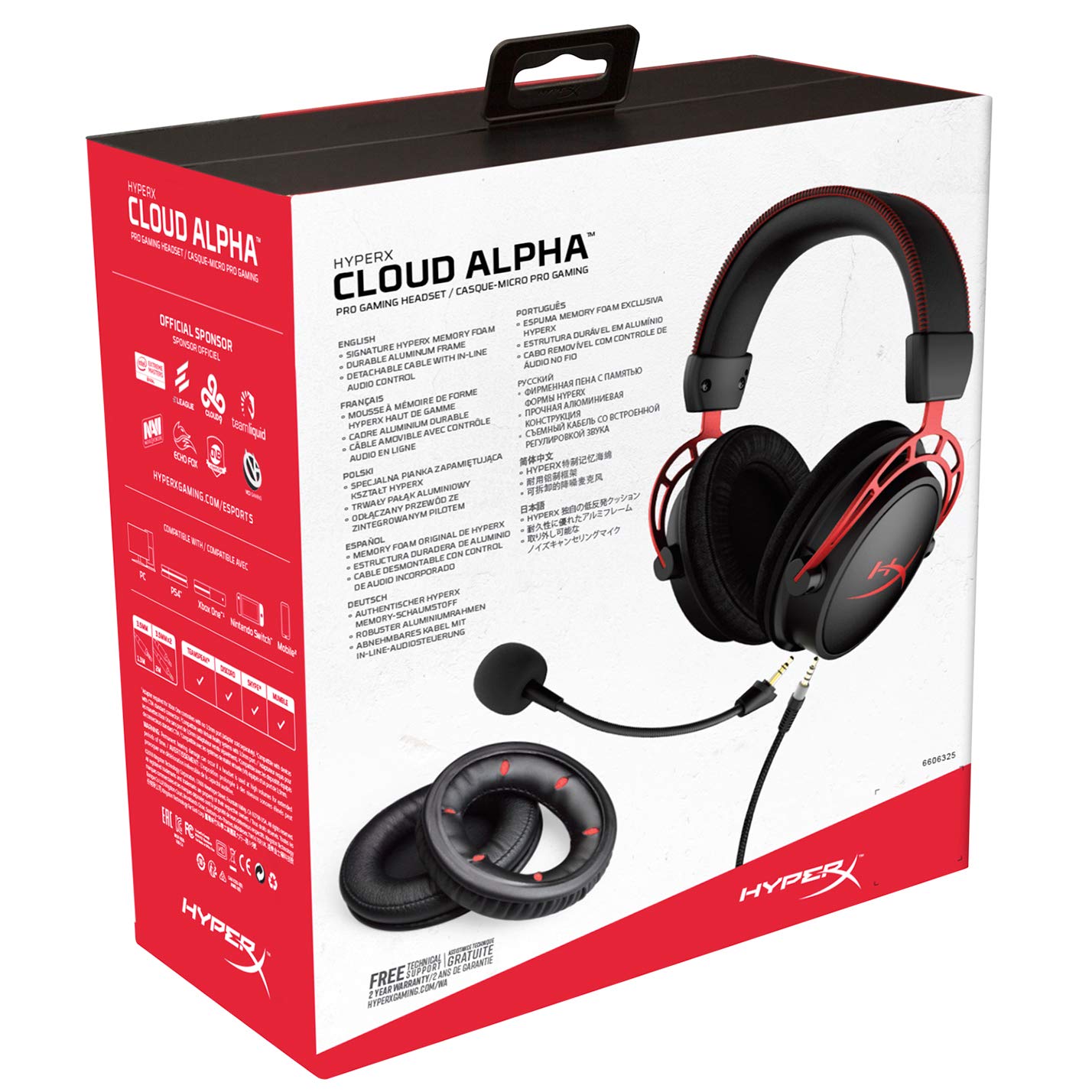 HyperX Cloud Alpha Wired Gaming Headset with Detachable Noise-Cancelling Mic - Dual Chamber Drivers, Memory Foam Ear Cushions for PC, PS4, Xbox & Nintendo Switch (Renewed, Black/Red) - Perfect for Competitive Gaming & Long Streaming Sessions