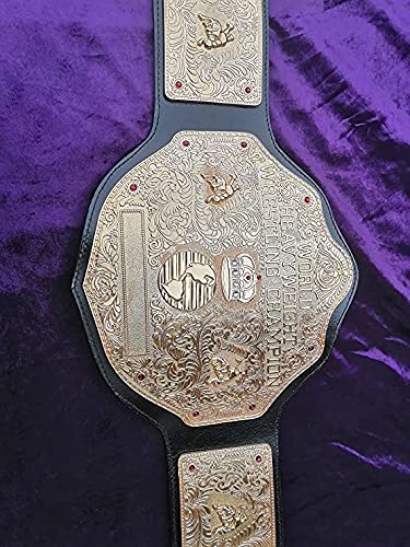 Premium Gold Textured Weightlifting Belt - Genuine Leather with Thick Support Plates for Powerlifting, CrossFit & Gym Training - Ideal for Deadlifts, Squats & Heavy Lifting