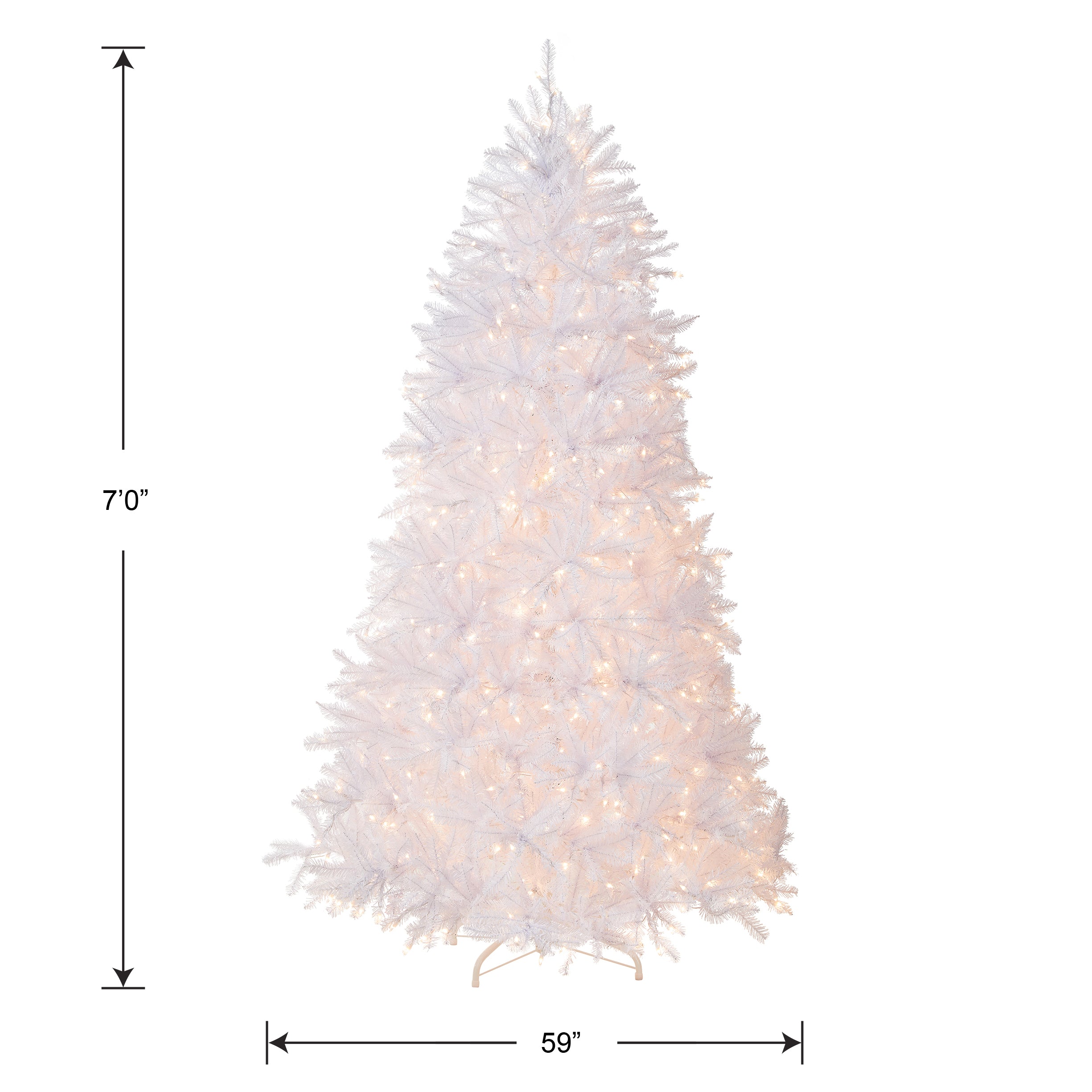 7 ft. Pre-Lit Dunhill Fir Artificial Christmas Tree with Clear LED Lights - Perfect for Holiday Home Decor, Living Room, Office & Party