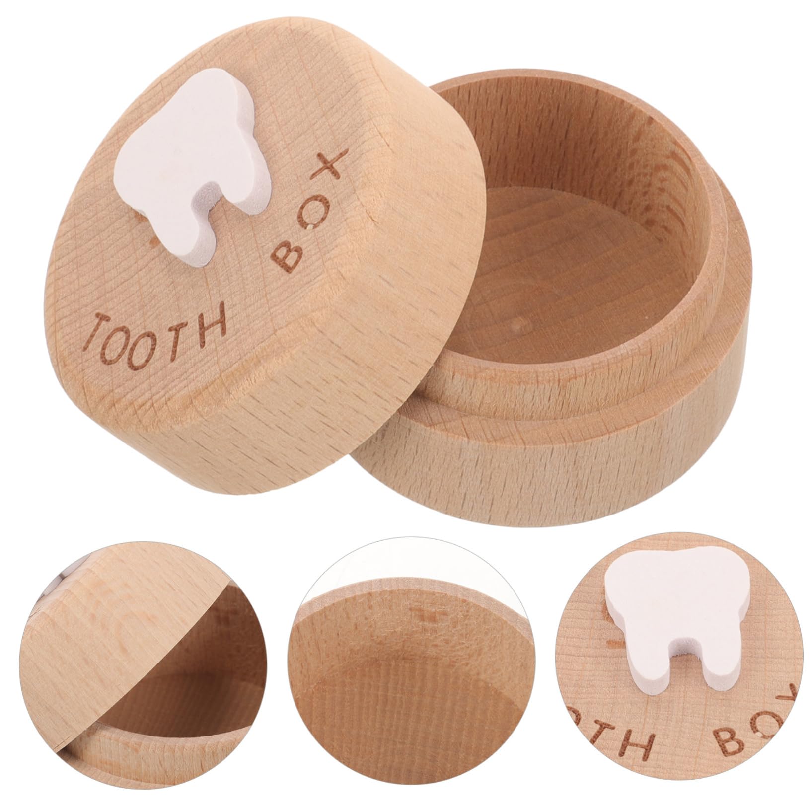 BUTIFULSIC Baby Tooth Keepsake Box - Children's Tooth Holder & First Hair Memory Box - Organize and Preserve Baby Teeth & Newborn Hair - Perfect Baby Shower Gift & Childhood Milestone Keepsake (Use for: Baby's first tooth, First haircut, Christening gifts, Birthday presents)
