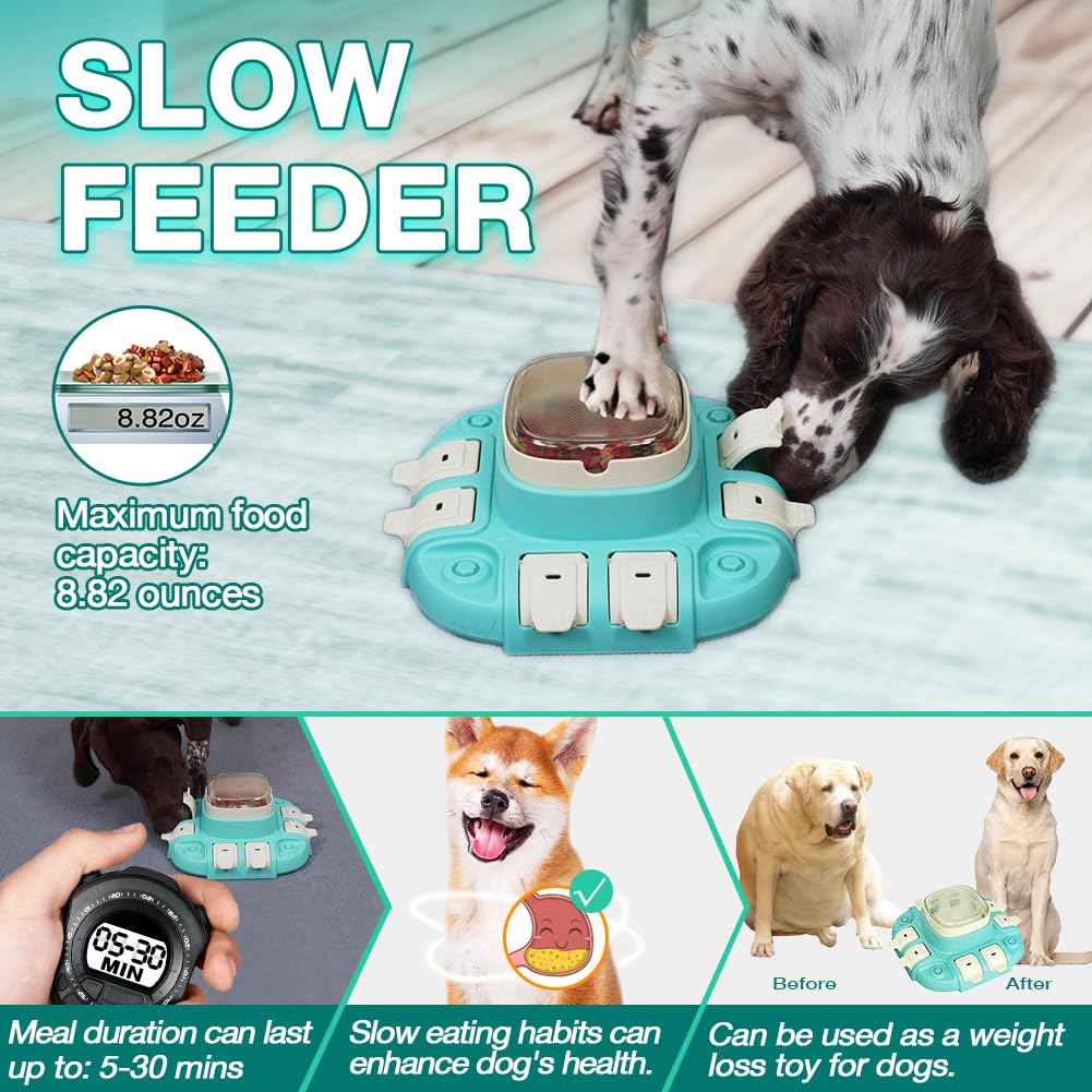 Interactive Dog Puzzle Toy - Slow Feeder & Treat Dispenser for Medium/Large Dogs | 2-Level IQ Training Game for Brain Stimulation | Perfect for Mealtime Enrichment & Anxiety Relief