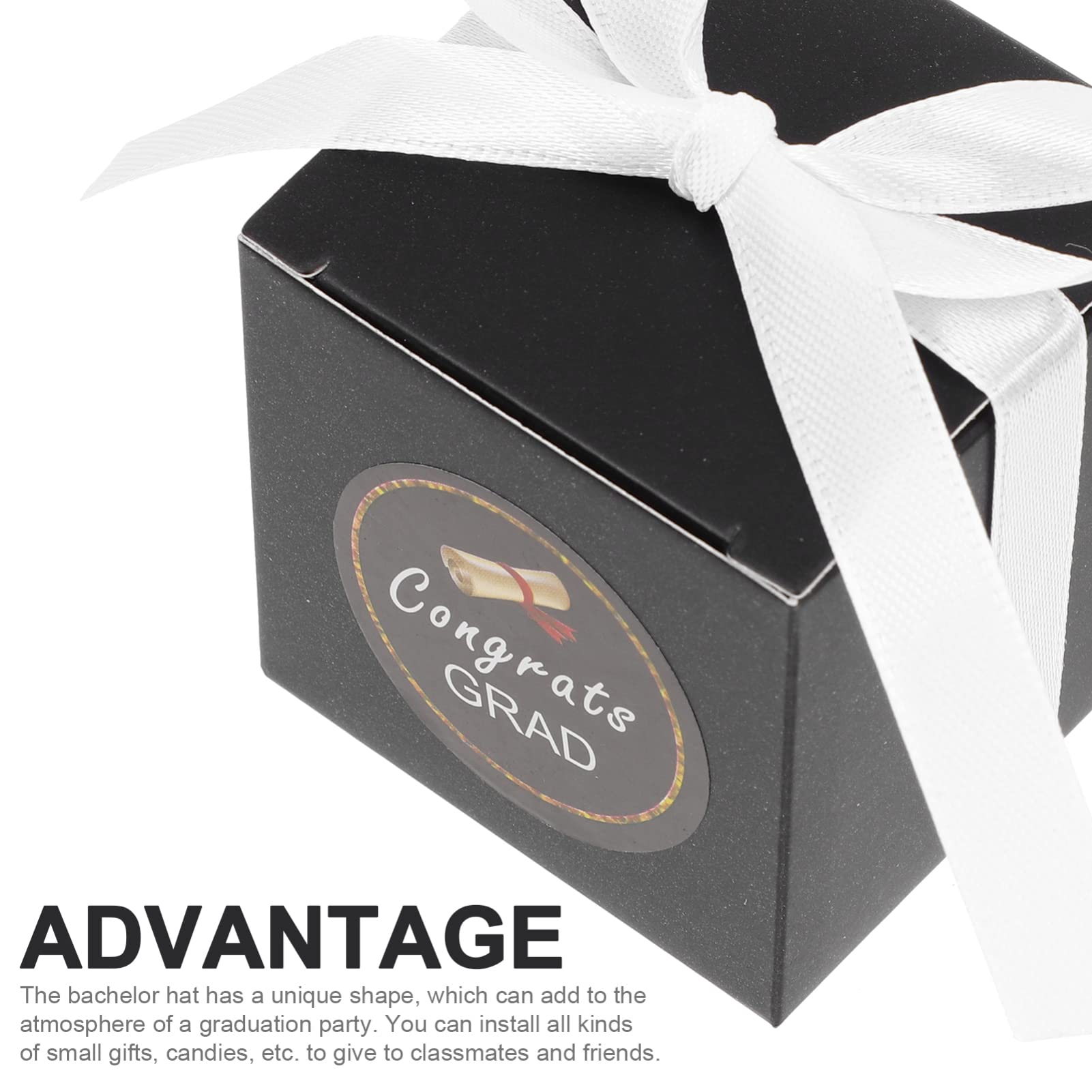 PRETYZOOM 50-Piece Black Graduation Hat Paper Box Set - Candy Storage, Party Decorations & Gift Boxes for Graduation Parties, Birthday Celebrations & Home Organization