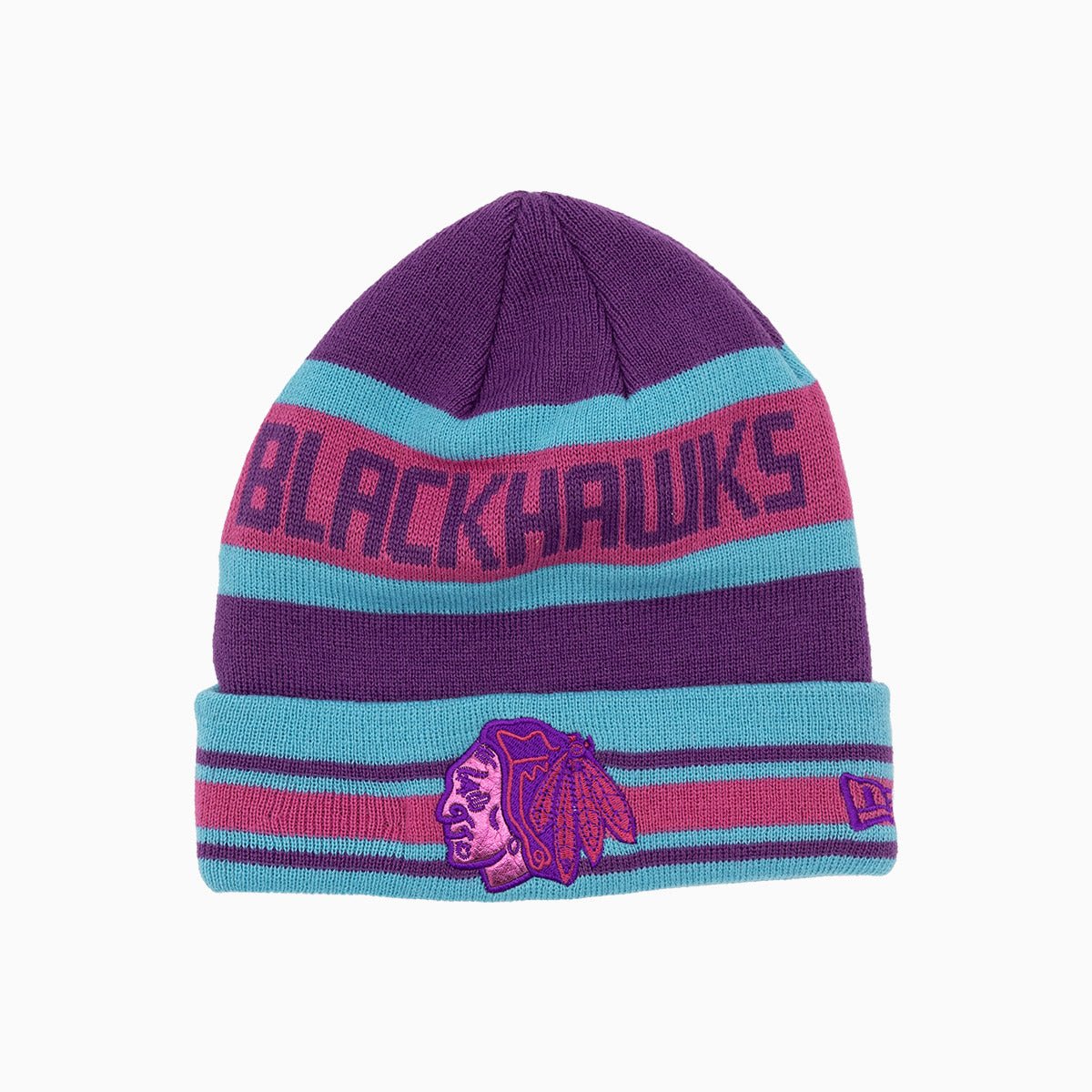 Chicago Blackhawks NHL Official Knit Beanie Hat - Winter Warm Cuffed Skull Cap for Men & Women - Perfect for Hockey Games, Outdoor Sports & Cold Weather