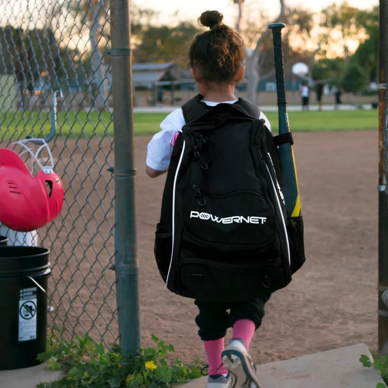 PowerNet Youth Starter Backpack - Dual Baseball Bat & Cleat Carrier for Kids | Perfect for Little League Practice & Games