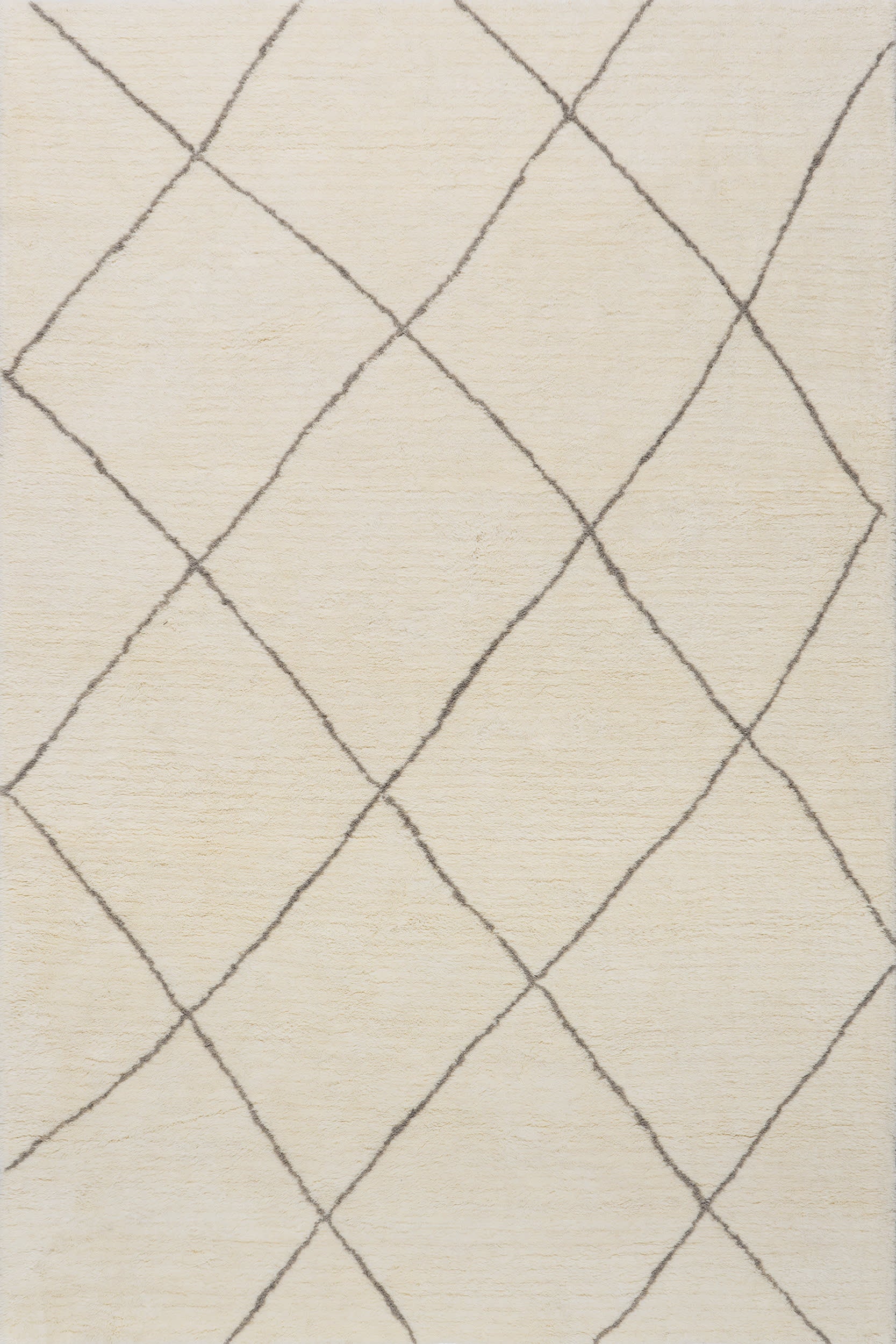 Beachwood Trellis Wool Rug - Ivory Handmade Area Rug for Living Room, Bedroom & Dining Room - Soft & Durable Home Decor