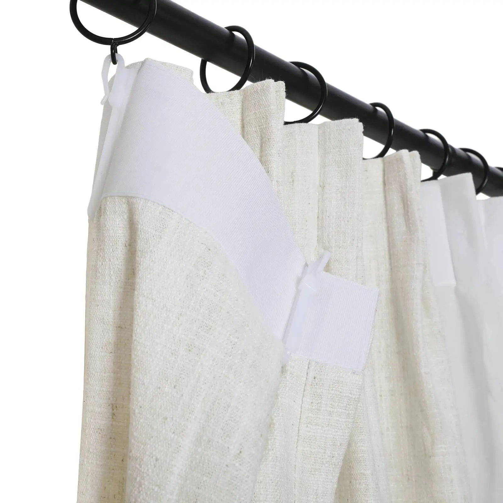 Half Linen Half Sheer Pleated Curtain Panels (Set of 2) - Elegant Window Drapes for Living Room, Bedroom & Dining Room Decor