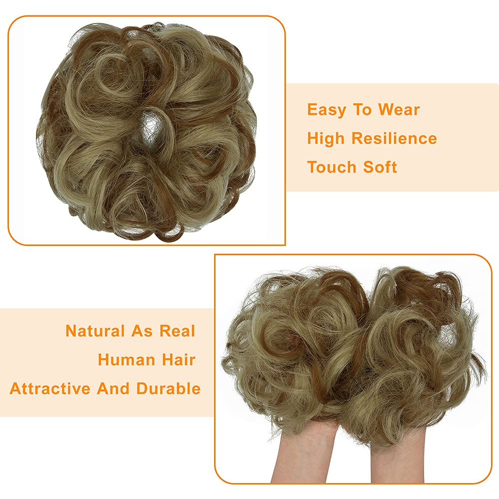 Messy Bun Hair Extensions - Thick Updo Scrunchies 2PCS for Ponytail & Hairstyles