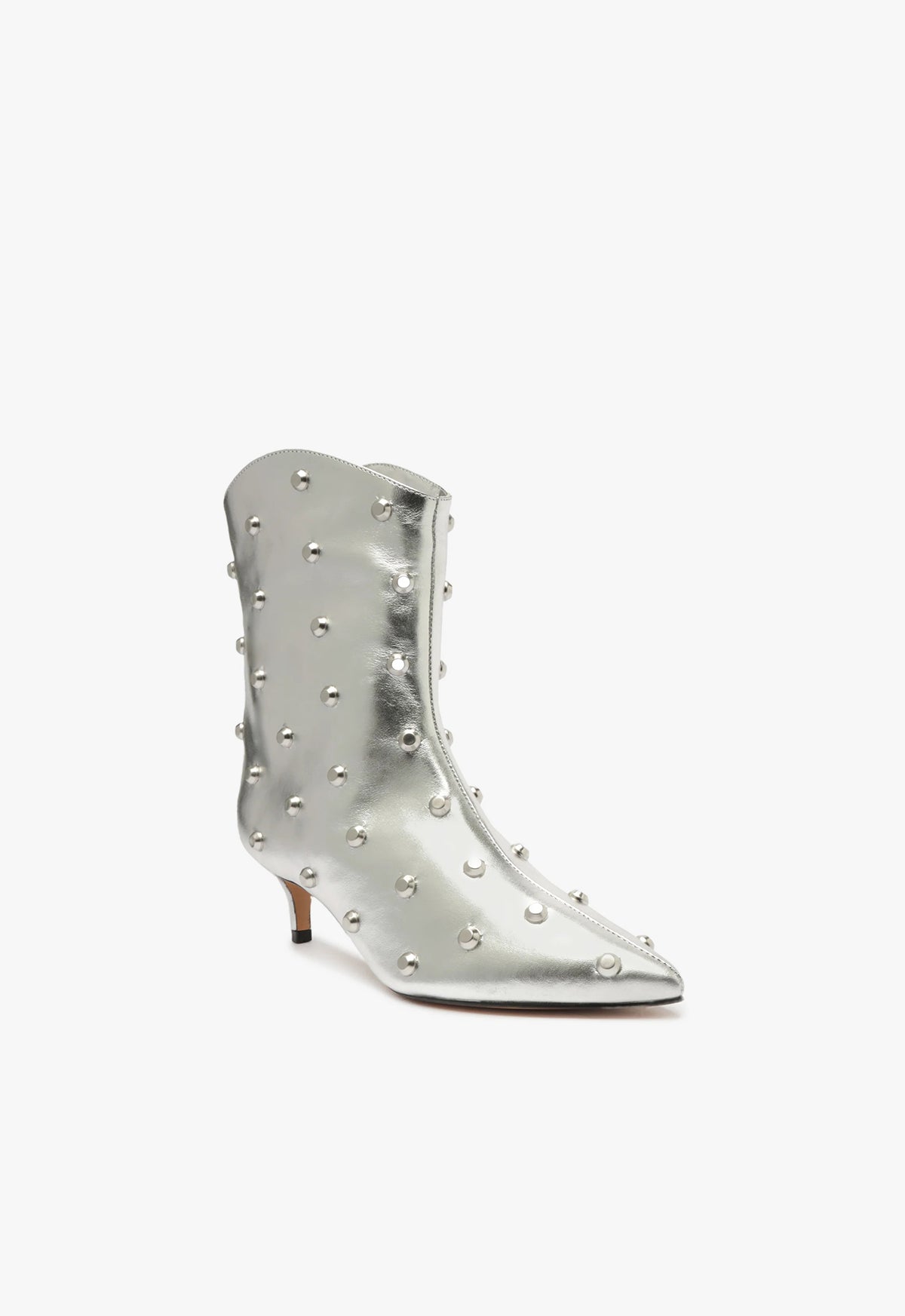Stylish Maryann Metallic Leather Booties for Women - Fashionable Chunky Heel Ankle Boots for Fall & Winter - Perfect for Office, Party & Night Out