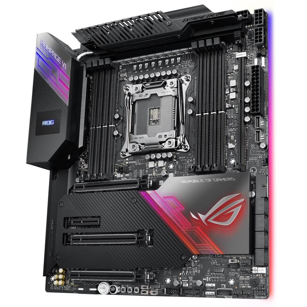 ASUS ROG Rampage VI Extreme Encore LGA 2066 ATX Gaming Motherboard - Intel X299 Chipset, DDR4 4400MHz, 5-Way Optimization, 3-Year Warranty - Perfect for High-End PC Builds & Extreme Gaming Setups