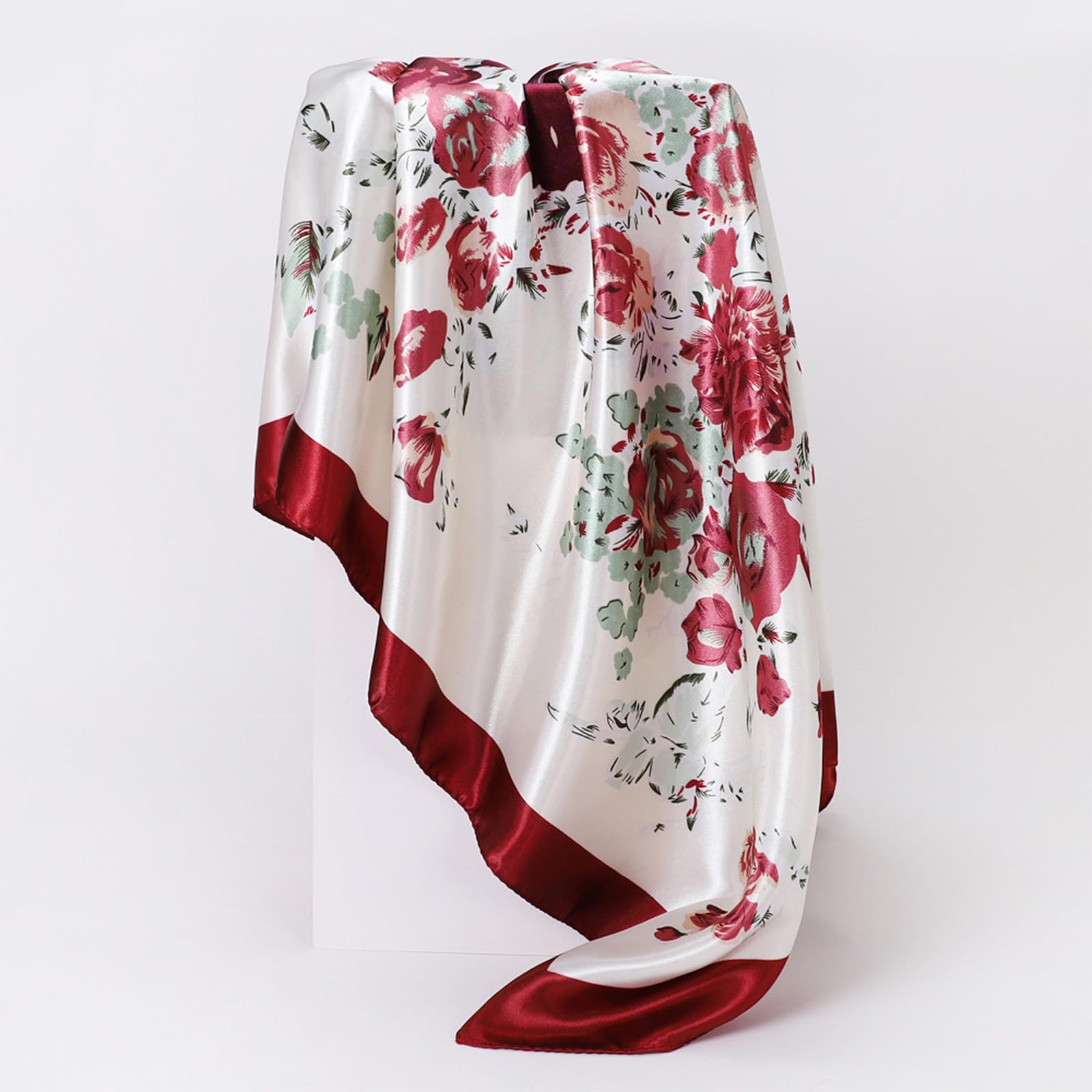 Oelaio Prime of The Day Deals - Women's Small Silk Scarf with Floral Print, Elegant Fashion Accessory for Literature Lovers | Perfect for Office, Party & Everyday Outfits