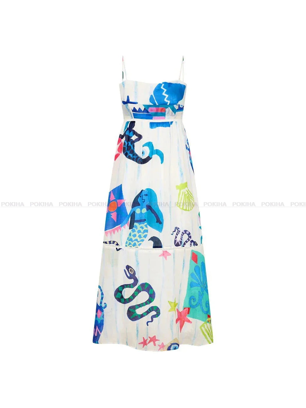 Elegant Strappy Slip Print Maxi Dress for Women - Fashionable Sweet Holiday Long Dress, Chic Sleeveless Beach Dress (Perfect for Vacations, Summer Outings & Beach Parties)
