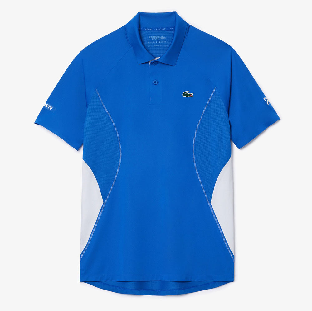 Lacoste Men's Regular Fit Jersey Novak Djokovic Tennis Polo Shirt - Breathable Cotton, Classic Collar, Short Sleeve (Blue) - Perfect for Tennis, Golf, and Casual Wear