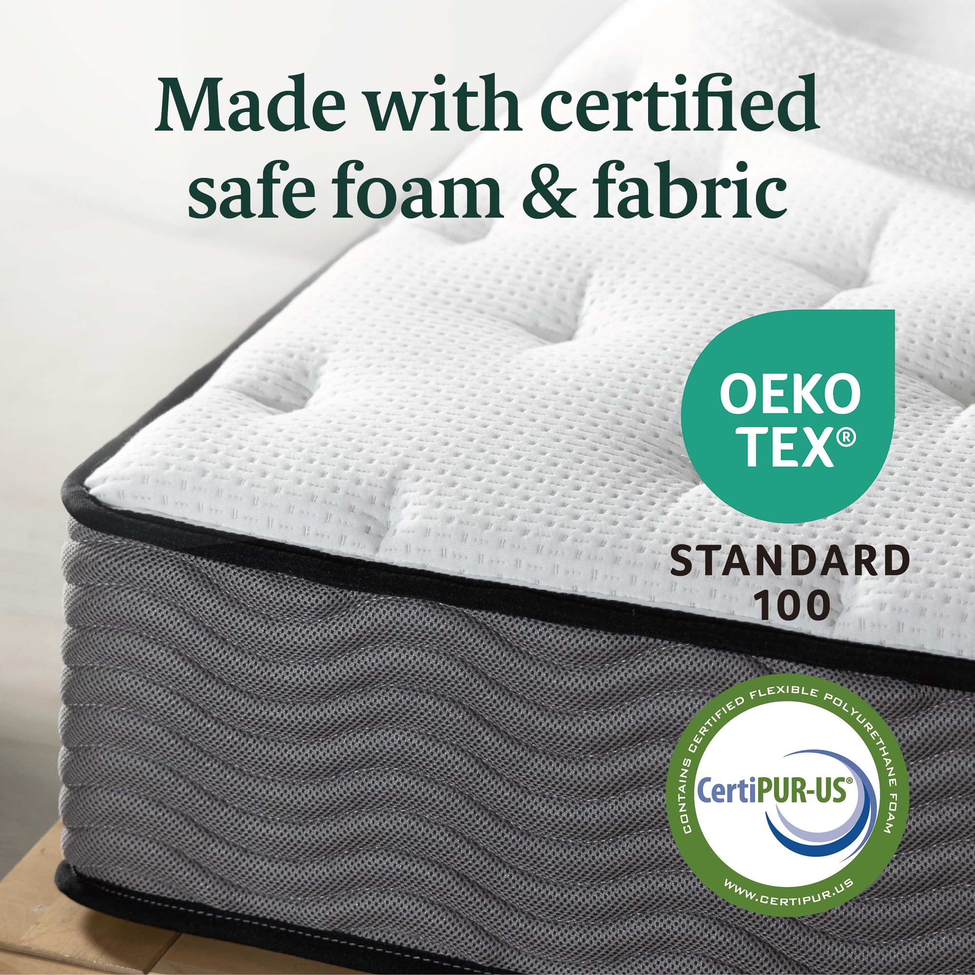 ZINUS 10 Inch True Support Hybrid Mattress - Twin Size Fiberglass-Free Medium Firm Bed with Motion Isolation | CertiPUR-US Certified Foams & Fabric | Box Mattress for Guest Room, Kids Bedroom or College Dorm
