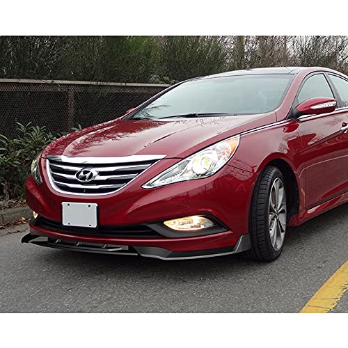3PCS Front Bumper Lip Kit for 2011-2014 Hyundai Sonata - STP Style Splitter, Spoiler & Diffuser - Unpainted Matte Black - Enhances Aerodynamics & Style for Street Racing & Car Shows