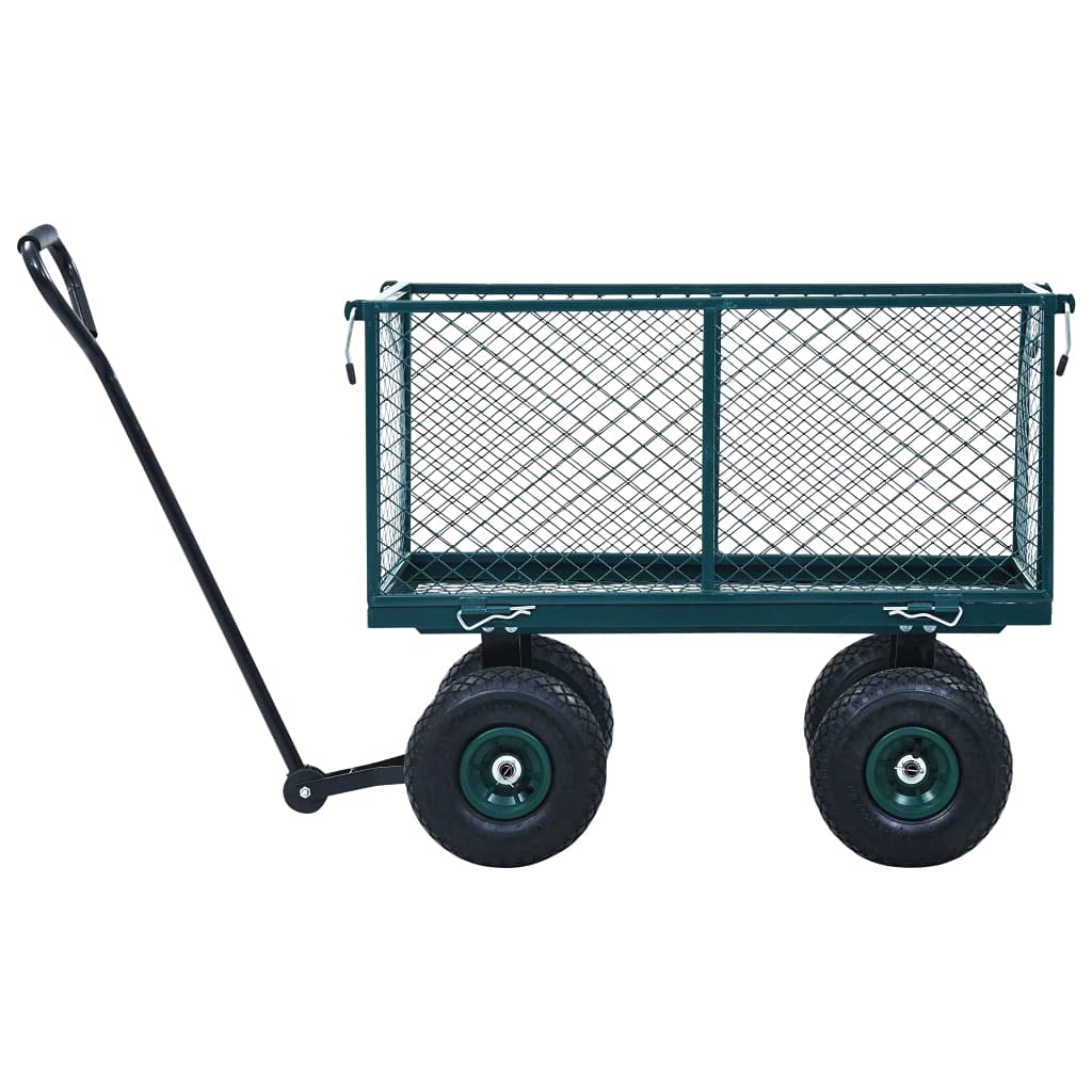Heavy Duty Garden Hand Trolley Cart - 771.6 lb Capacity, Green Outdoor Utility Wagon for Yard Work, Landscaping, Moving Supplies & Farm Use