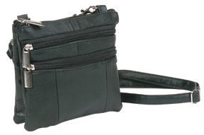 Stylish Lambskin Leather Crossbody Bag with Double Compartments - Convertible Belt Purse for Women | Perfect for Travel, Shopping & Everyday Use