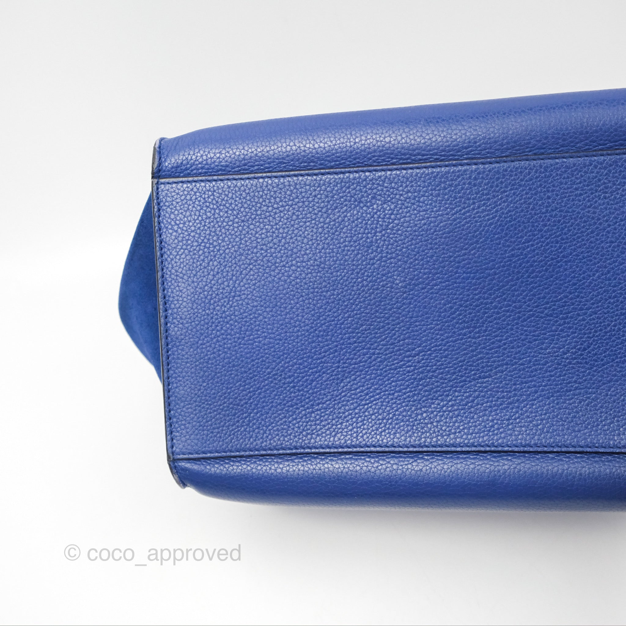 Celine Small Sleek Trapeze Handbag in Blue Calfskin Leather - Perfect for Work, Travel & Everyday Luxury