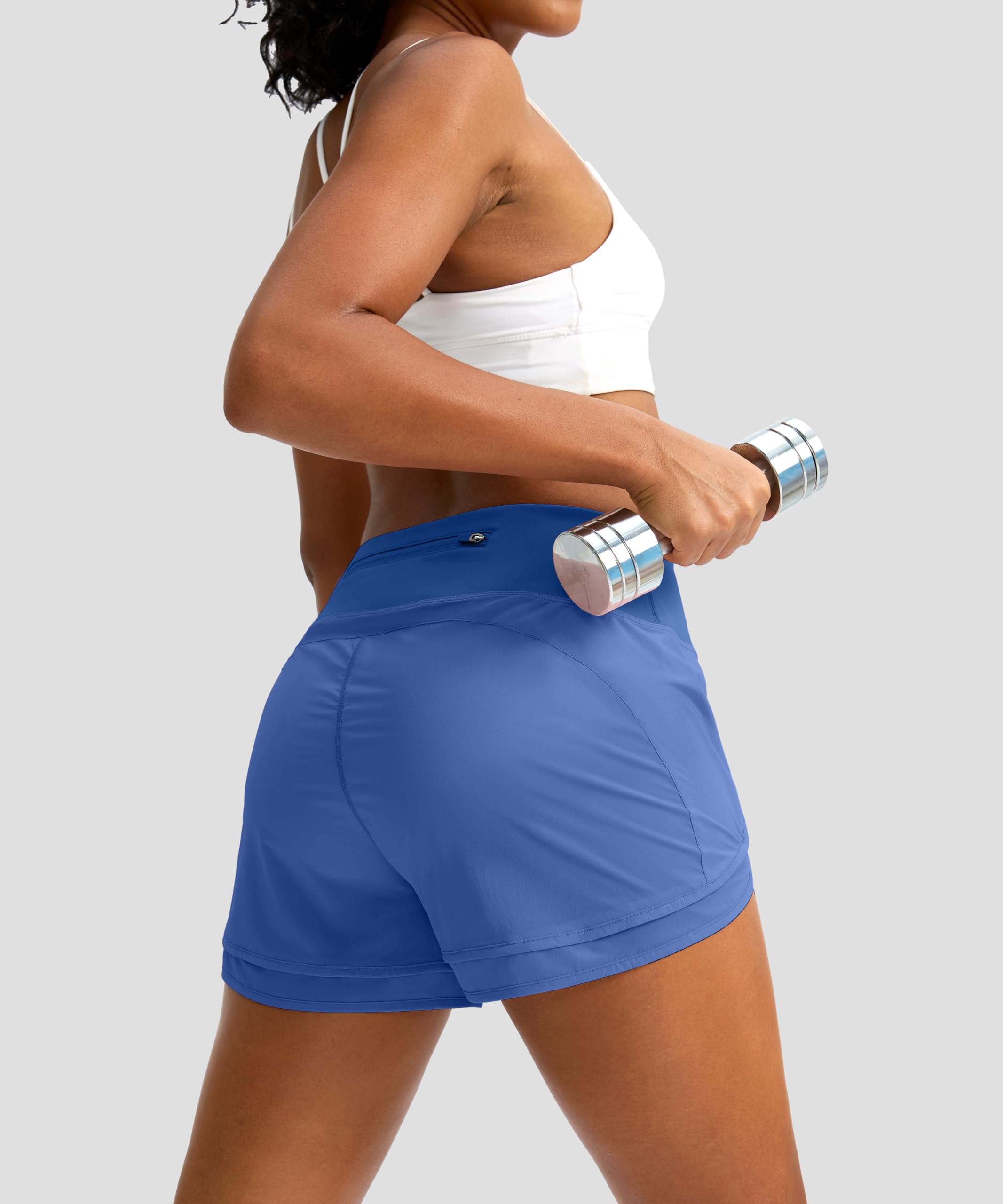 High Waisted Running Shorts for Women - 3 Inch Quick-Dry Gym Workout Shorts with Zipper Pocket | Perfect for Jogging, Yoga & Outdoor Activities