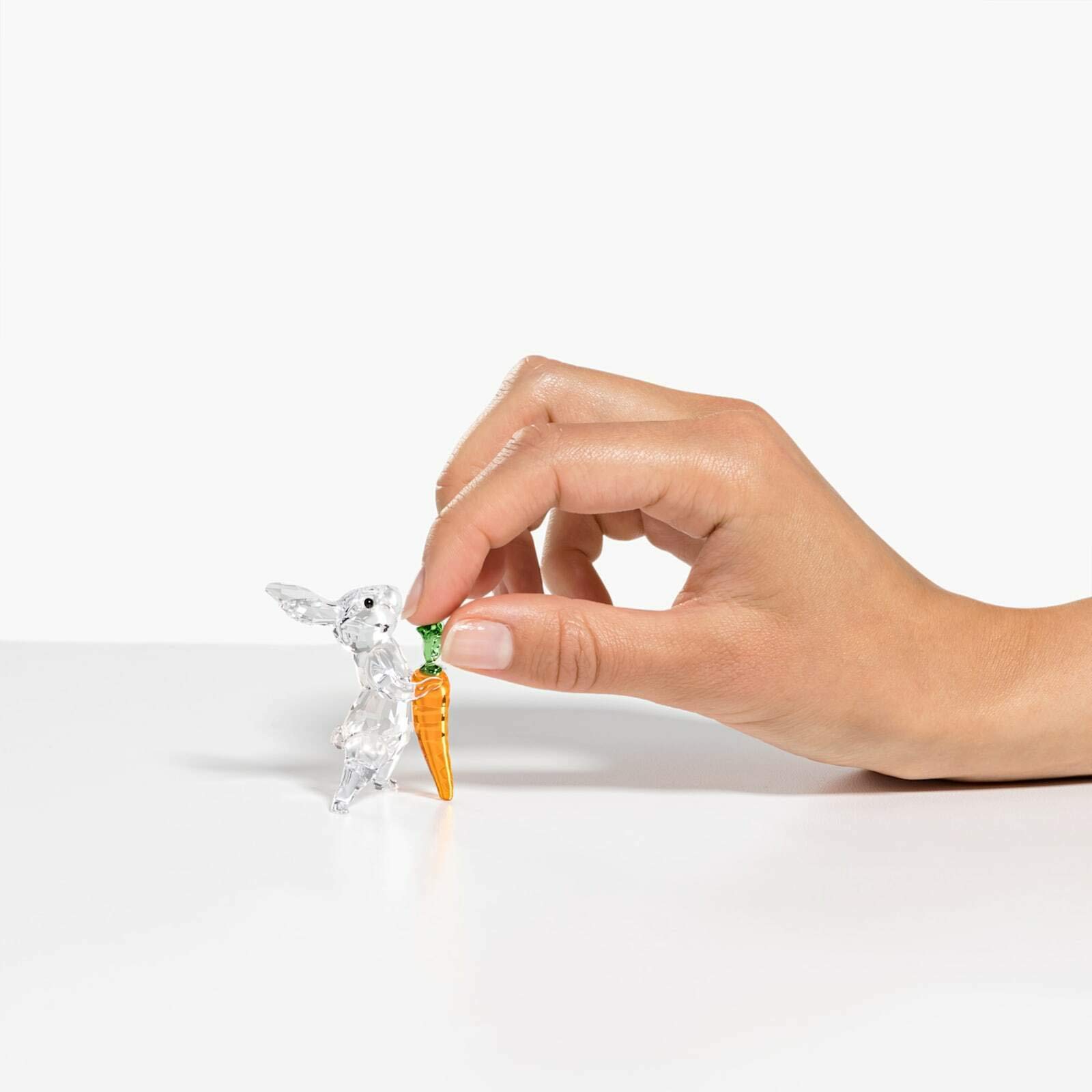 Swarovski Crystal Rabbit with Carrot Figurine - Clear & Orange Collectible - Perfect for Easter Decor, Home Display, and Gift Giving