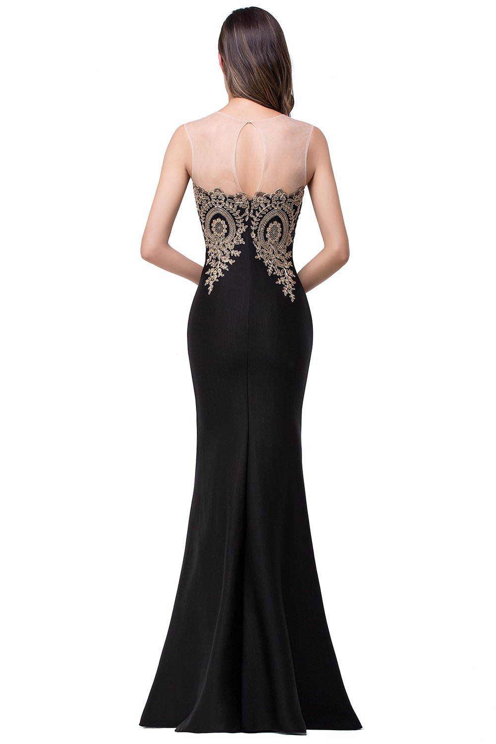 Elegant Women's Lace Applique Mermaid Evening Gown - Formal Prom Dress for Special Occasions | Perfect for Weddings, Galas & Black Tie Events