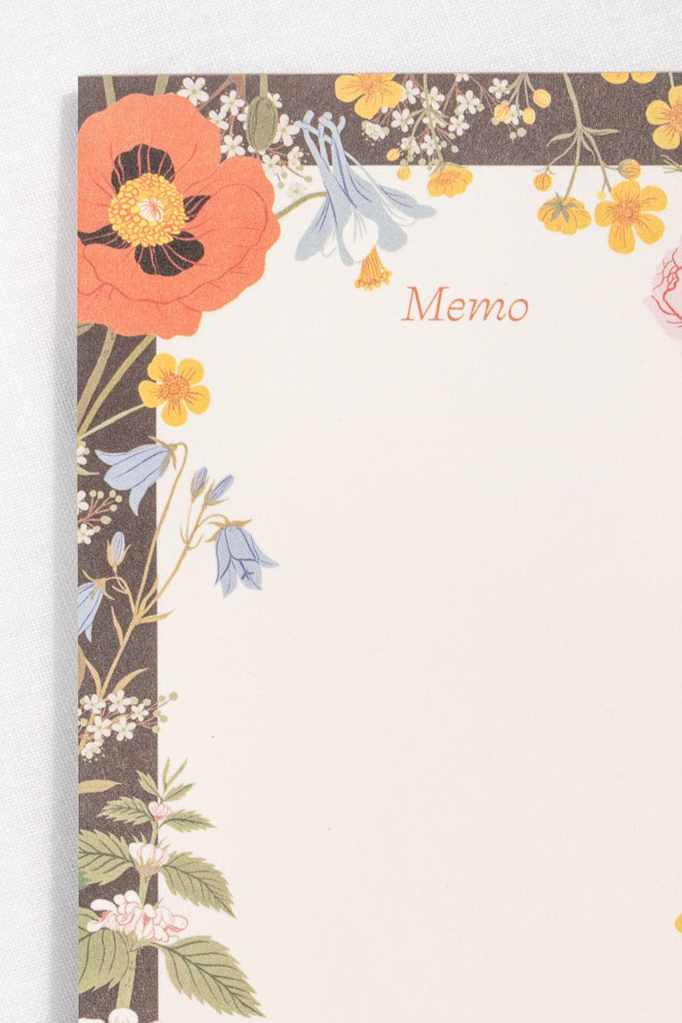 Poppy Meadow Notepad - Floral Design Writing Pad, 80 Sheets, 5.5
