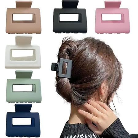 Shidara Matte Hair Claw Clips Set - 4 Pack Acrylic Banana Barrettes, French Butterfly Jaw Clips & Tortoise Shell Grip Hair Clamps for Women | Hair Accessories for Ponytail, Bun & Updo Hairstyles