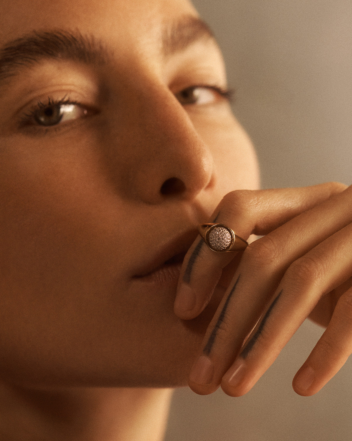 Elegant GRID 1 Pavé Moon Ring - Sterling Silver Stackable Dainty Ring for Women - Perfect for Everyday Wear, Date Nights & Special Occasions