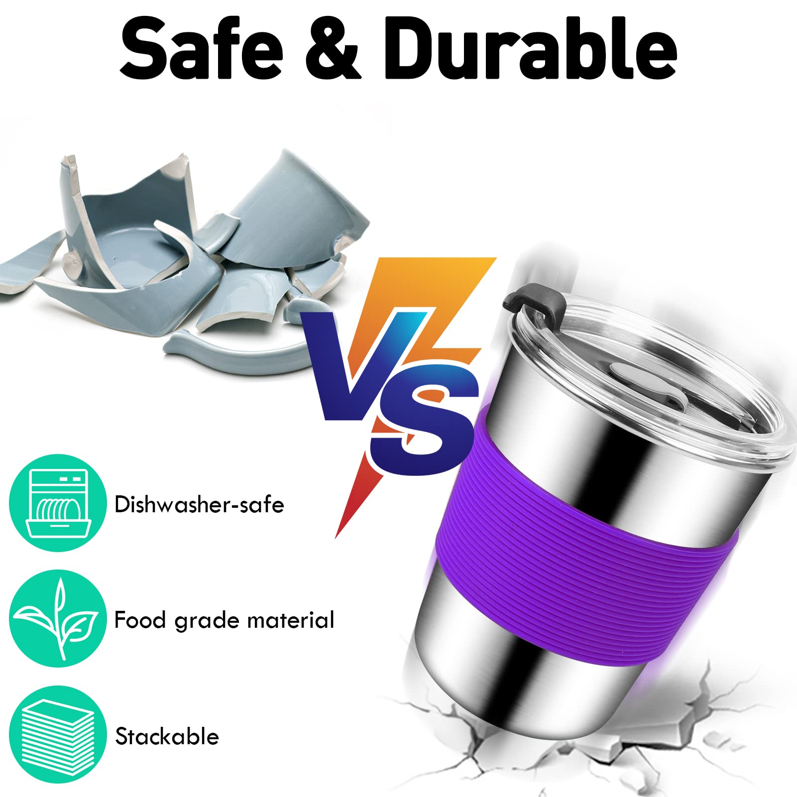 ShineMe 8oz Stainless Steel Toddler Cups with Straws - 5 Pack Leak Proof, Unbreakable Kids Drinking Cups with Silicone Straws & Sleeves - Perfect for Daycare, Travel, and Outdoor Activities