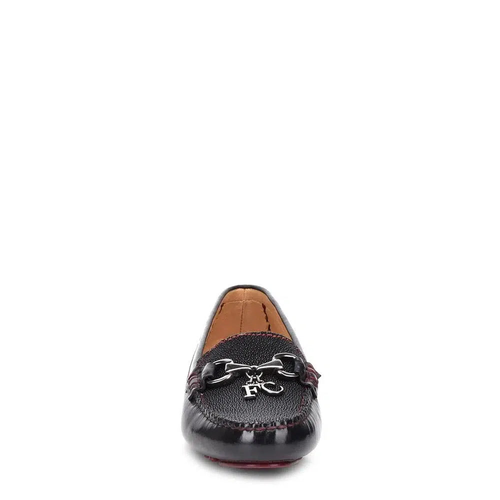 Women's Cuadra Black Casual Fashion Stingray Leather Bit Driving Moccasins - Stylish & Comfortable Loafers for Work, Travel & Everyday Wear