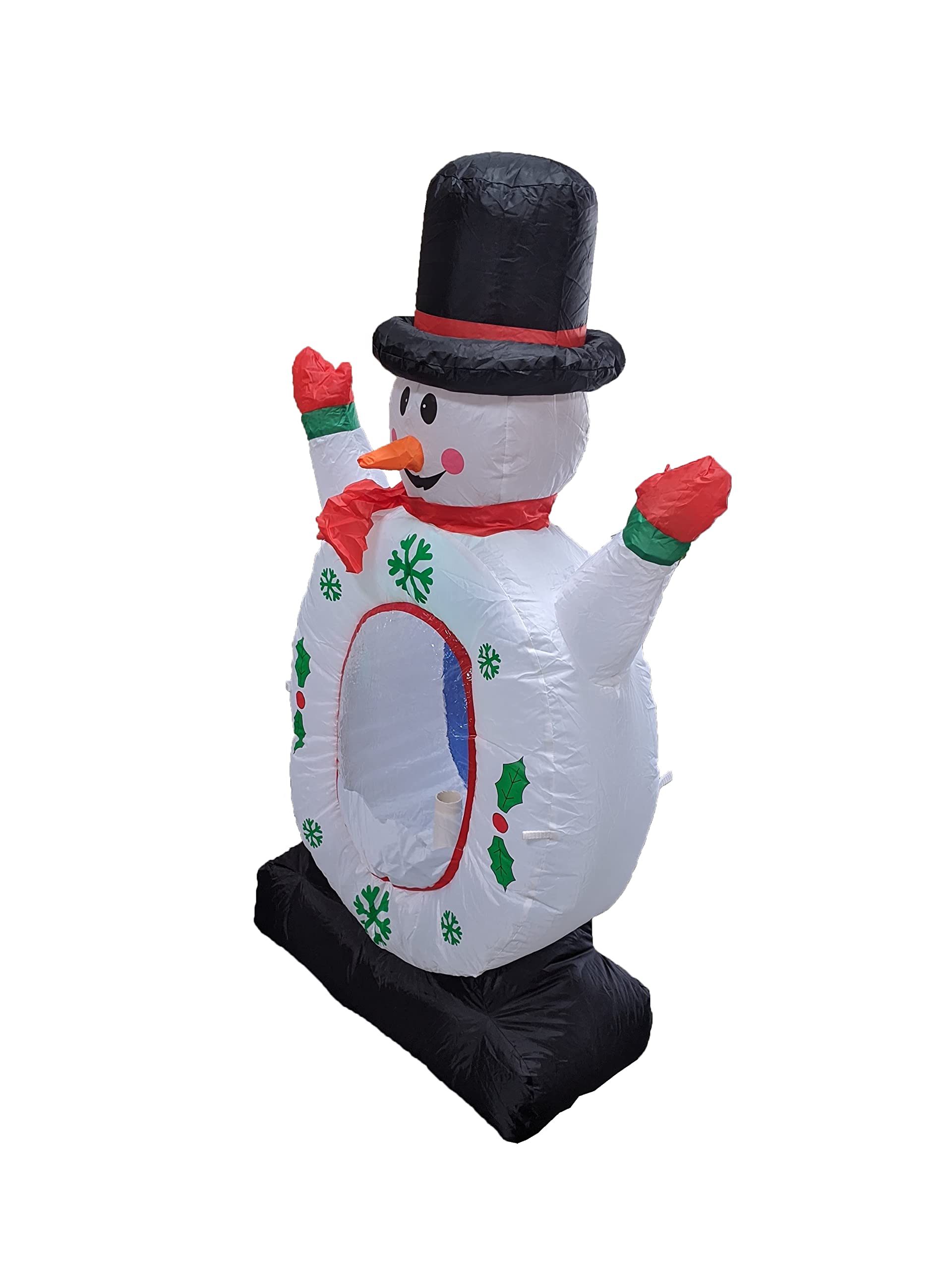 4ft & 5ft Christmas Inflatable Snowman Decorations Set - Snow Globe & Camping Scene with Marshmallow Roasting - Perfect for Outdoor Yard Decor, Holiday Parties & Festive Home Displays