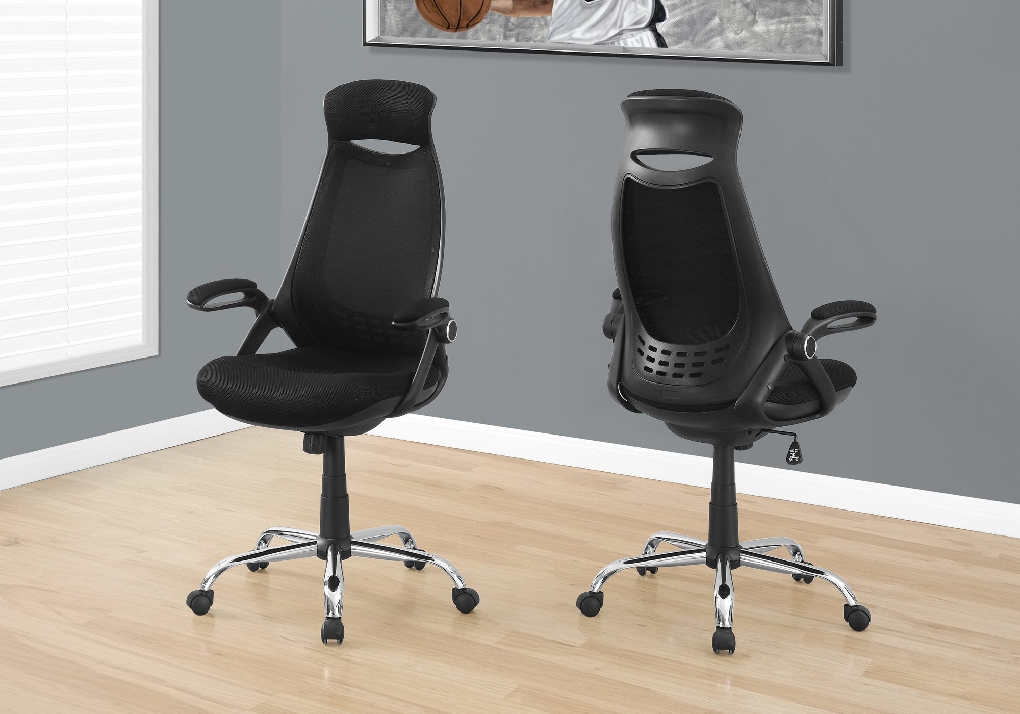 Ergonomic High Back Executive Office Chair - Black Mesh with Chrome Base for Comfort & Support - Perfect for Home Office, Gaming, and Workspaces