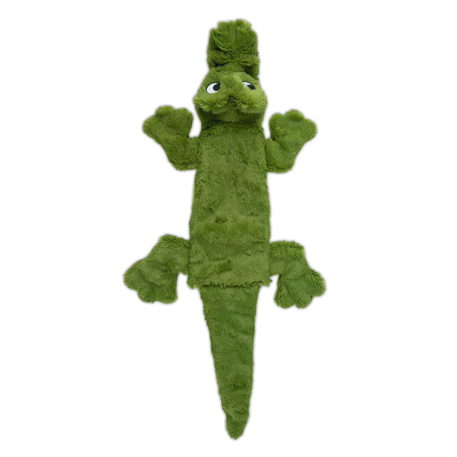 2-in-1 Squeaky Dog Toy for All Pets - No Stuffing, Durable Fabric - Indoor Play & Bottle Holder (Alligator, Medium)
