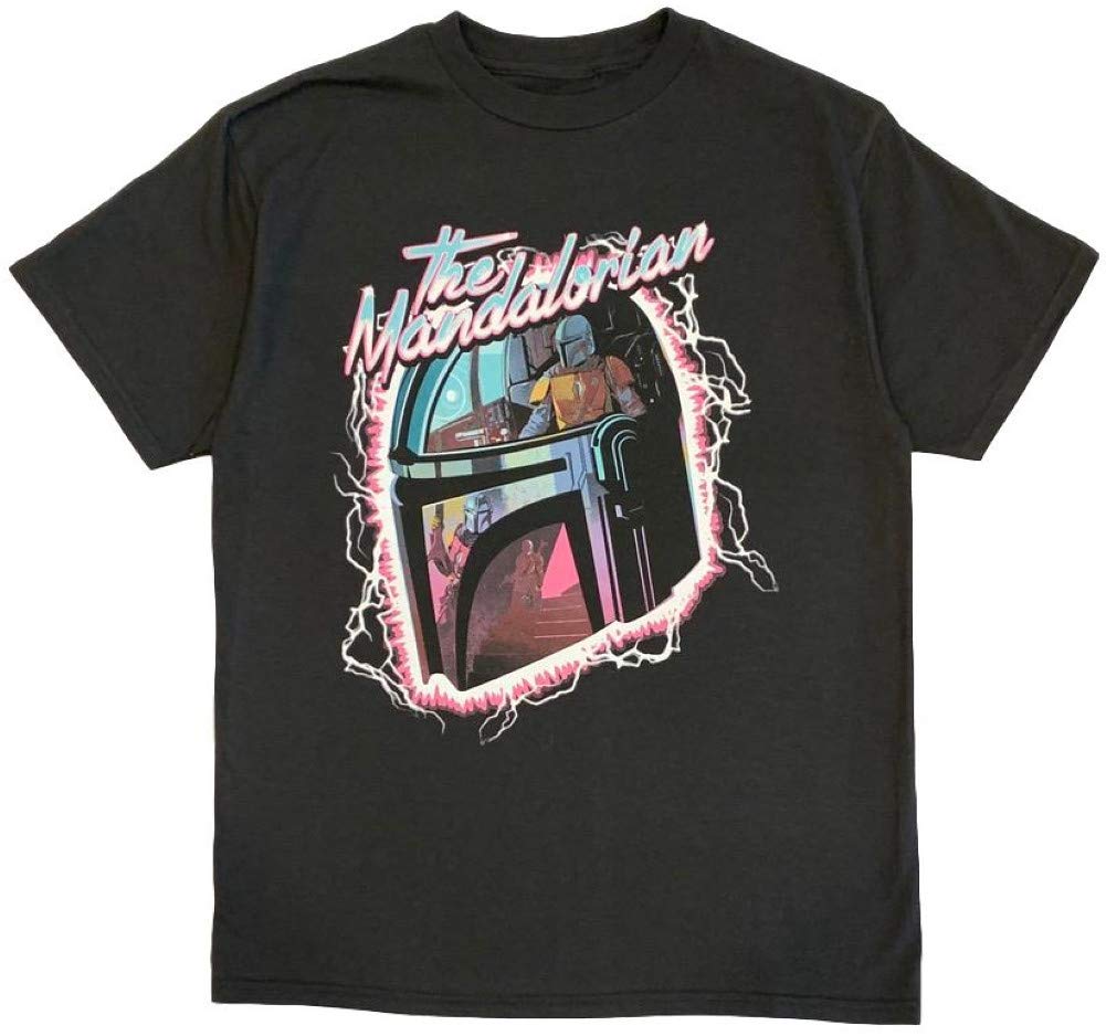 The Mandalorian Star Wars Boys' Electric Helmet T-Shirt - Cool Graphic Tee for Kids & Fans - Perfect for Cosplay, Halloween & Everyday Wear