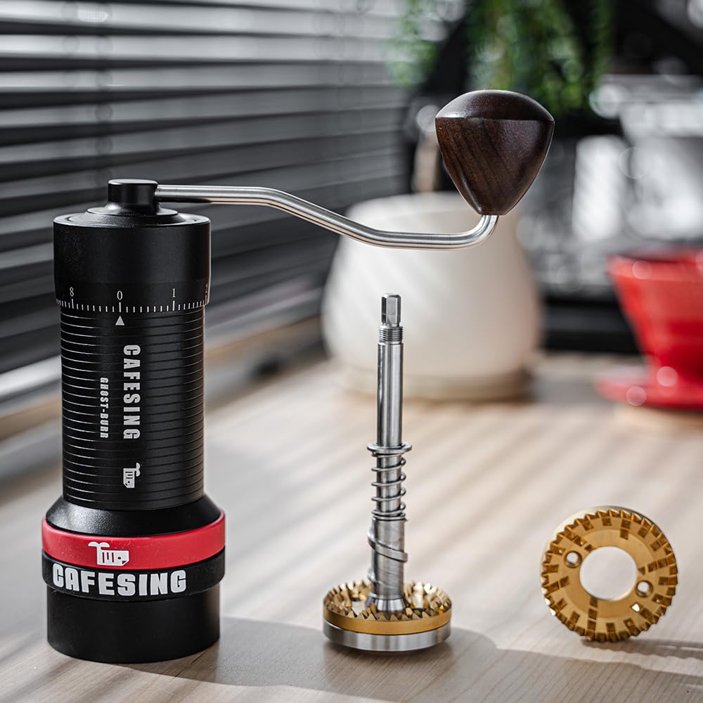 CafeSing ORCA Go Ghost Burr Hand Coffee Grinder - Portable Manual Coffee Bean Grinder for Espresso, French Press & Pour Over - Perfect for Travel, Camping & Home Brewing