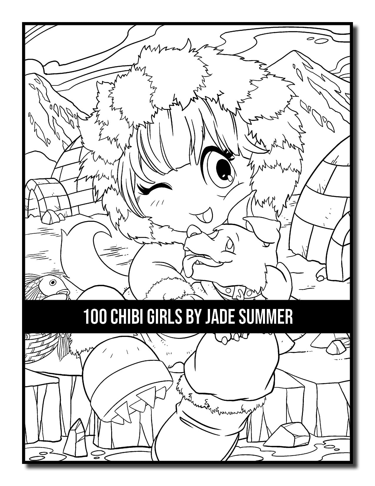 100 Chibi Girls: Cute & Fantasy Adult Coloring Book with Horror & Christmas Themes - Perfect for Stress Relief, Gifts & Creative Relaxation