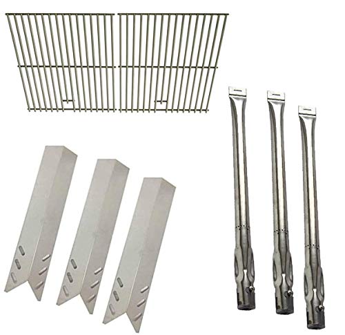 BBQ Grill Repair Replacement Kit for GBC1273W, GBC1273SP, BH12-101-001-02 Gas Models - 3 Burners, 3 Heat Plates & Cooking Grate (2-Pack) - Perfect for Outdoor Cooking, Backyard BBQs, and Camping Trips