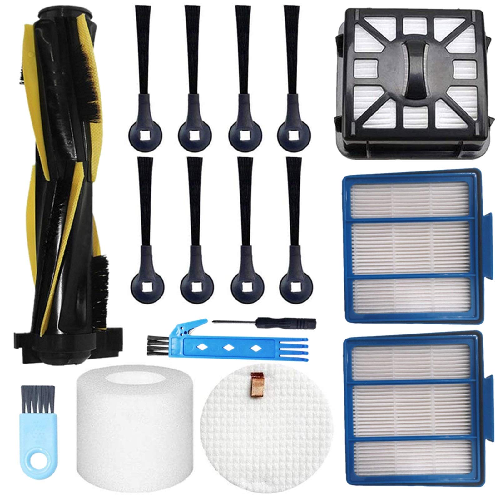 Shark IQ R101AE (RV1001AE) & R101 (RV1001) Vacuum Cleaner Replacement Parts Kit - Main Brush, HEPA Filter & Side Brush Accessories for Robotic Cleaning | Perfect for Pet Hair, Hard Floors & Carpets