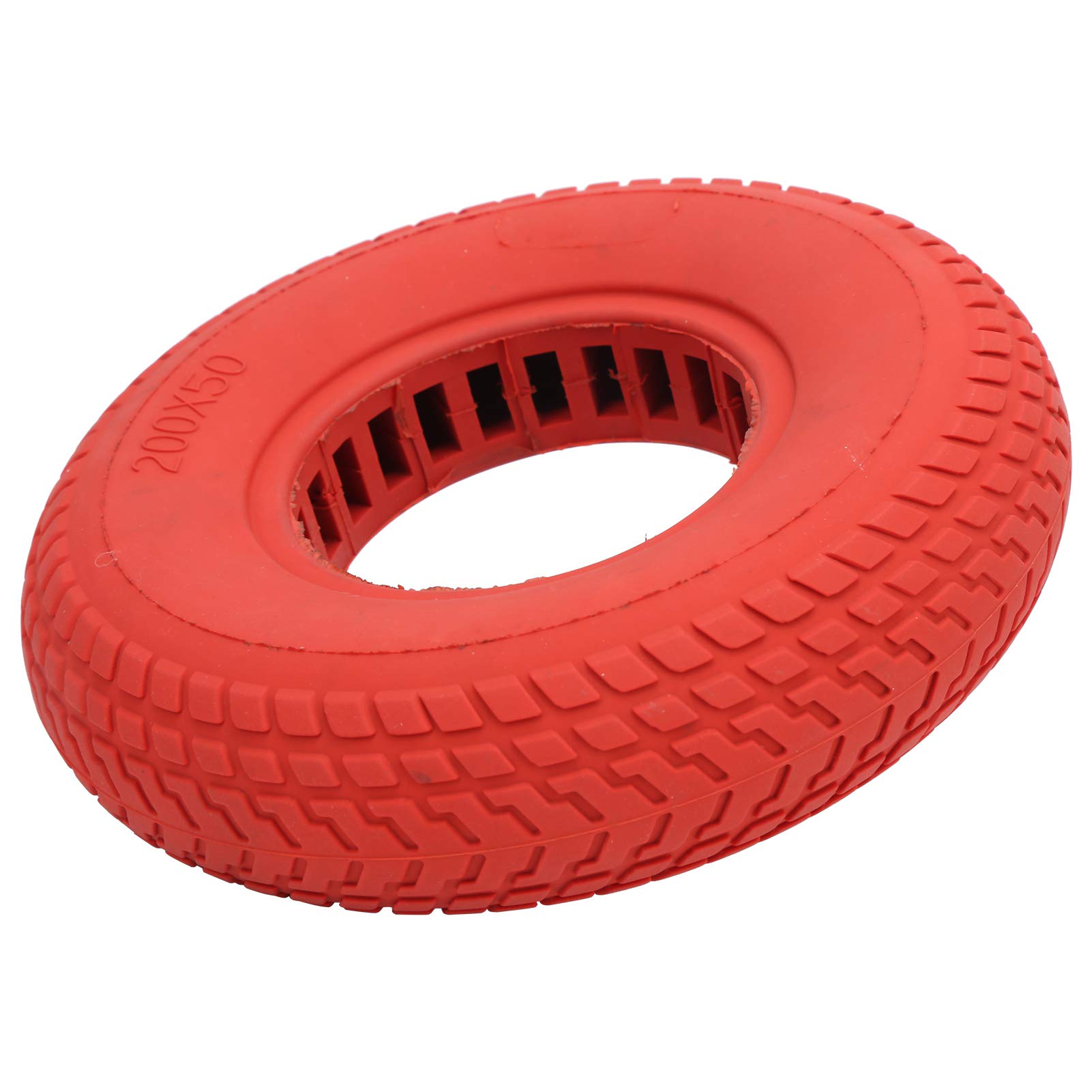 Dilwe 200x50mm Explosion-Proof Solid Rubber Tire for Electric Scooters - Red Hollow Out Damping Tire | Electric Scooter Modification Accessories | Perfect for Commuting, Urban Travel & Off-Road Adventures