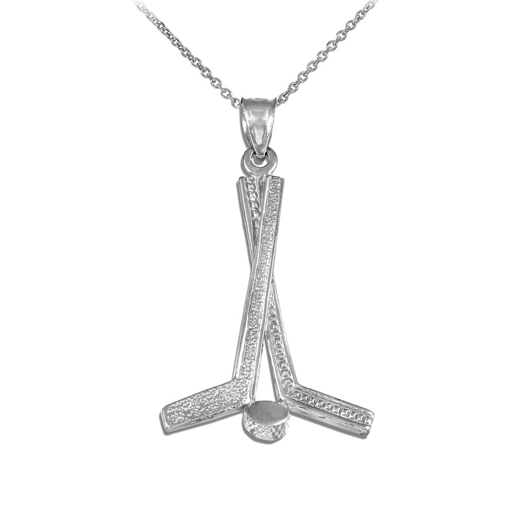 925 Sterling Silver Hockey Stick Charm Pendant Necklace for Women & Men - Perfect Gift for Hockey Players, Fans & Sports Enthusiasts - Great for Games, Parties & Everyday Wear