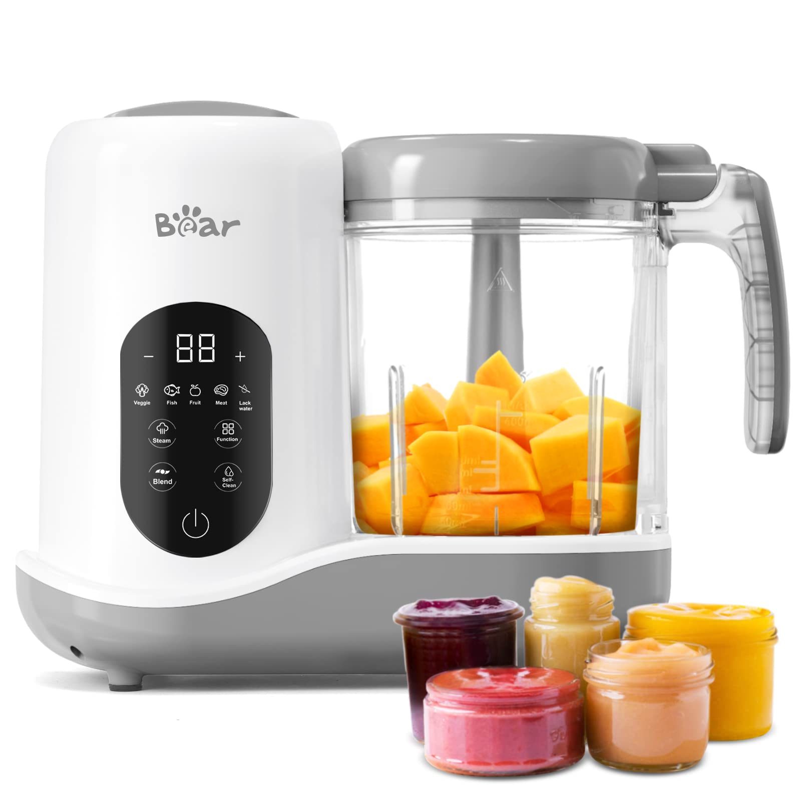 2023 Bear Baby Food Maker - One-Step Steamer, Blender & Puree Processor with Auto Cooking, Grinding & Self-Cleaning | Touch Screen Control | Perfect for Homemade Baby Food, Toddler Meals & Healthy Purees