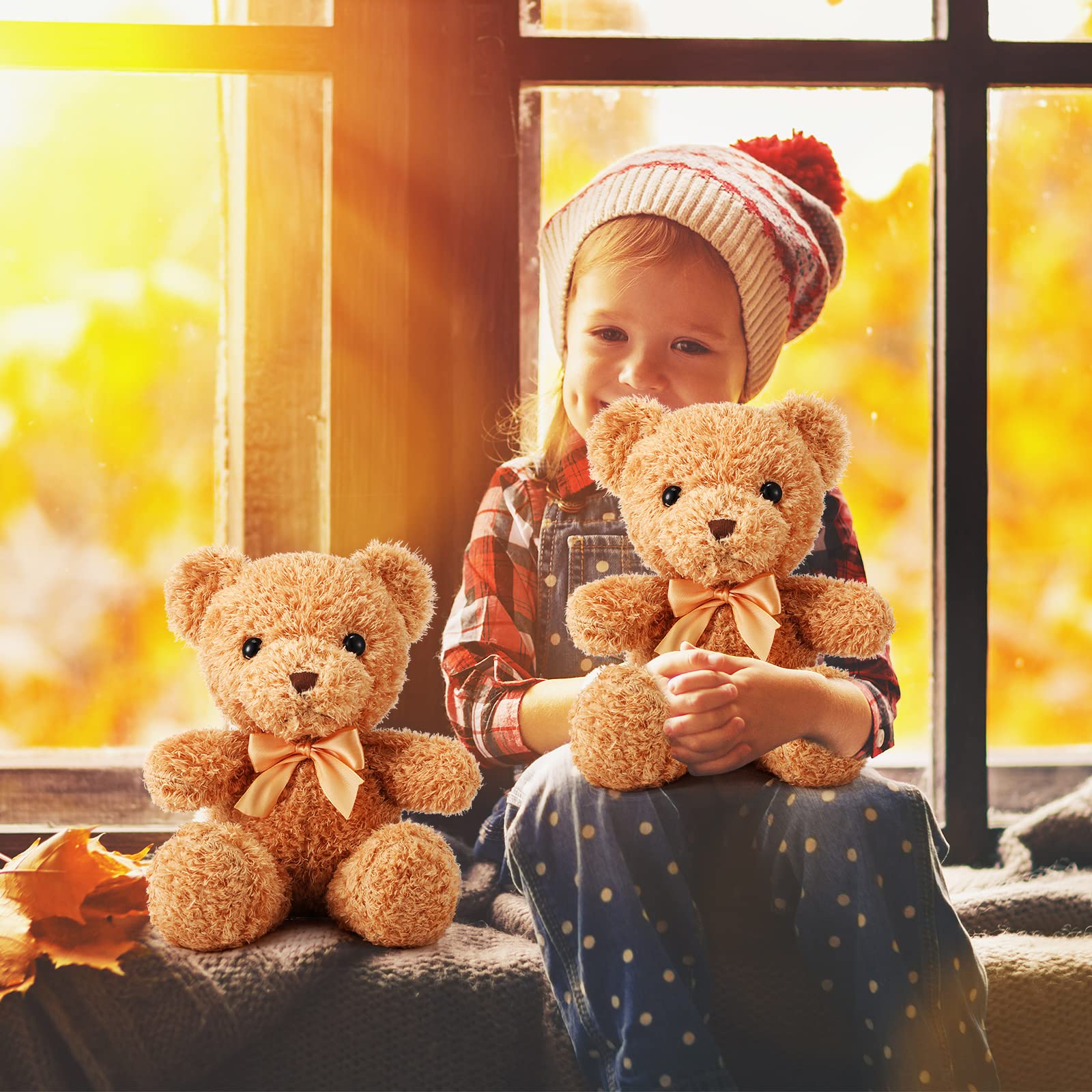 Lenwen 30-Piece Bulk Stuffed Animals - 12 Inch Brown Teddy Bear Plush Toys | Soft & Cuddly Small Plush Bears for Kids, Boys & Girls | Perfect for Baby Showers, Birthday Gifts, Nursery Decor & Playtime Comfort